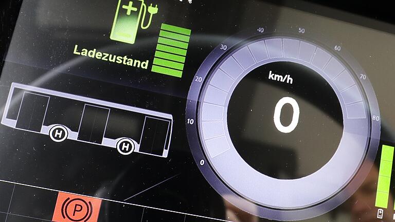 Busse mit Elektroantrieb – hier die Tachometeranzeige mit Ladezustand in einem E-Bus – sind ein Projekt, das zur Luftverbesserung in Städten beitragen könnte. Doch trotz Förderprogramm hat sich die Technik nicht durchgesetzt.