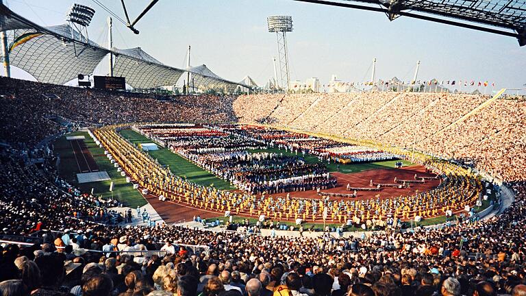 Die Eröffnungsfeier der Olympischen Spiele 1972 in München.&nbsp;