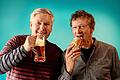 Udo Pörschke und Johannes Jung auf einer Lesereise in der Kulturfabrik.
