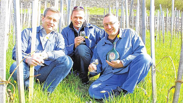 Im Altfränkischen Weinberg: Sie laden am Sonntag, 19. April, zum Tulpenblütenfest am Randersackerer Pfülben ein, (von links) Dietrich Haas, Dietmar Vogel und Ralf Kuhn.