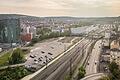 Das mögliche Areal der künftigen Multifunktionshalle östlich der Grombühlbrücke zwischen Schweinfurter Straße und den Bahngeleisen in Würzburg.