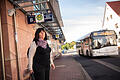 Busseelsorgerin       -  Die katholische Busseelsorgerin Christa Klebba wartet am Bahnhof auf den Bus.