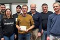 Auf dem Foto von links: Sportvorstand Robert Hofmann, Marina Ulrich (Vorstand wirtschaftlicher Bereich), 2. Sieger Christian Kneuer, 1. Sieger Michael Wolf, 3. Sieger Werner Schmidt, Peter Troll (Vorstand Gebäude und Anlagen) und Turnierleiter Thomas Link (Vorstand Finanzen).