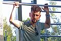 Der Sennfelder Profifußballer Yusuf Emre Kasal vom türkischen Klub Afjet Afyonspor auf Heimaturlaub. In den Schweinfurter Wehranlagen steht auch im Urlaub täglich ab 6 Uhr morgens sein Fitnessprogramm an.