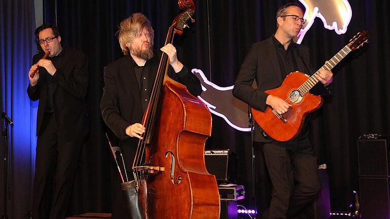 Mit purer Lust an bester Musik und niveauvollem Geblödel begeisterte das Trio &bdquo;Wildes Holz&ldquo; beim Neujahrskonzert im Karlstadter Rathaussaal.