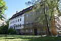 Eingerüstet wird das Schloss Obbach, um die Außenfassade, Dach und Fenster zu renovieren.