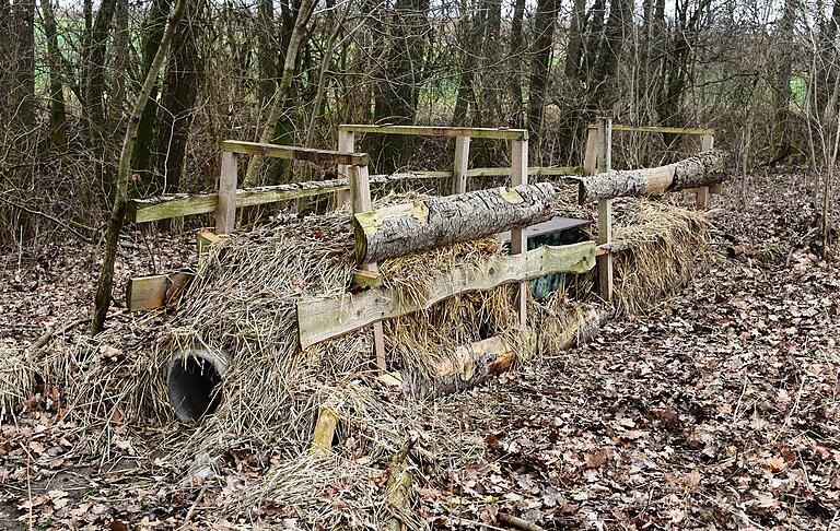 In diese große vom Jagdpächter errichtete Betonrohrfalle für Füchse und andere Wildtiere war die Hündin von Sulzheims Bürgermeister Jürgen Schwab geraten.