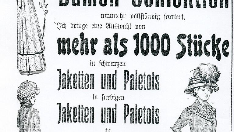 Eine Werbeanzeige des jüdischen Textilkaufmanns Emanuel Lewisohn im Bezirksamtsblatt im Jahr 1881.