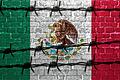 Mexican Wall       -  Das mexikanische Wappen und die Nationalfarben hinter Stacheldraht: Das südliche Nachbarland der USA fühlt sich eingemauert.