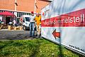 Martin Seltsam und Jörg Klehe arbeiten als ehrenamtliche Helfer in der Hilfsgüter-Sammelstelle des BRK in der Gorch-Fock-Straße 1a in Schweinfurt. Auf rund hundert Quadratmetern werden im Gebäude der alten Feuerwache Hilfsgüter für Geflüchtete aus der Ukraine angenommen und verteilt.
