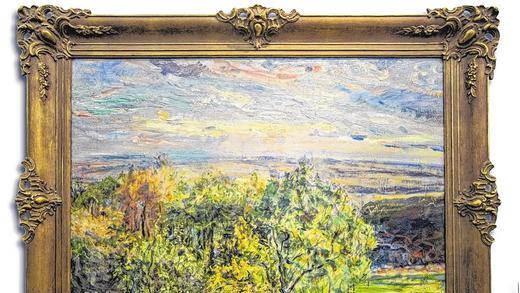 Herkunft ungeklärt: Noch gibt es Lücken in der Geschichte von Kunstwerken im Bestand der Städtischen Sammlung im Museum Kulturspeicher in Würzburg - etwa bei Max Slevogts »Pfälzer Landschaft« von 1923. Museumsdirektorin Marlene Lauter stellte am Mittwoch das Projekt Provenienzforschung vor. Foto: Patty Varasano Herkunft ungeklärt: Noch gibt es Lücken in der Geschichte von Kunstwerken im Bestand der Städtischen Sammlung im Museum Kulturspeicher in Würzburg - etwa bei Max Slevogts »Pfälzer Landschaft« von 1923. Museumsdirektorin Marlene Lauter stellte am Mittwoch das Projekt Provenienzforschung vor. Foto: Patty Varasano