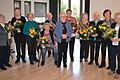 Die Geehrten der Selbsthilfegruppe (von links): Margarete Tews, Hiltrud Rösch, Theresia Schmöger, Thekla Balzar (sitzend), Margit Harth, Herta Eibel, Lore Pochert, Edelgard Schäffer, Irma Seitz und Margarete Müller. Es fehlen auf dem Bild: Irene Balzar, Elisabeth Lermann und Anneliese Götz.