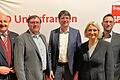 Zum Neujahrsempfang des SPD-Kreisverbands Main-Spessart in Karlstadt versammelten sich Bundestagsabgeordneter Bernd Rützel (von links), Stefan Rümmer (Direktkandidat der SPD für den Bezirkstag), Florian von Brunn (Vorsitzender der Bayern-SPD und Spitzenkandidat für die Landtagswahl) sowie die Vorsitzenden des SPD-Kreisverbands Main-Spessart, Pamela Nembach (Direktkandidatin für die Landtagswahl) und Sven Gottschalk.