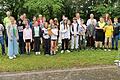 Das Foto zeigt Stefan Wohlfart, Karl Gerhard, Kerstin Schwarz, Ulrike Jaques, Katharina Büttner und weitere Schüler der Mittelschule Zellingen.