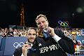 Paris 2024 - Beachvolleyball       -  Das deutsche Beach-Duo Nils Ehlers (r) und Clemens Wickler holt Silber.