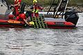 DLRG-Übung auf dem Rhein       -  In Flüssen schwimmen - das ist nichts für Ungeübte, mahnt DLRG-Präsidentin Ute Vogt.