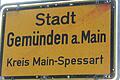 Ortsschild Gemünden