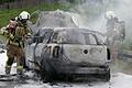 Der Mini Cooper fiel den Flammen zum Opfer.&nbsp;