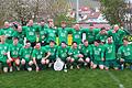 Der TSV Großbardorf II errang in überlegener Manier die Meisterschaft in der Kreisliga Rhön und kehrt in die Bezirksliga Ost zurück: Trainer Markus Bach (hinten von links), Hannes Schmitt, Nicolas Feder, Mathias Leicht, Stefan Demar, Alexander Beck, Lukas Bauer, Julius Albert, Fabian Mainberger und Kilian Wenzel. Vorne von links: Philipp Aumüller, Jonathan Barthelmes, Leon Brand, Jonas Alber, Benjamin Diemer, Louis Albert, Maximilian Dietz, Nils Puchinger, Florian Dietz, Manuel Leicht und Luca Böhm.