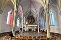 Blick in die Kirche Maria Geburt in Aschaffenburg-Schweinheim kurz vor Beginn der Solidaritätsaktion für Missbrauchsbetroffene. An insgesamt drei Sonntagen gibt es deshalb keine Eucharistiefeier.