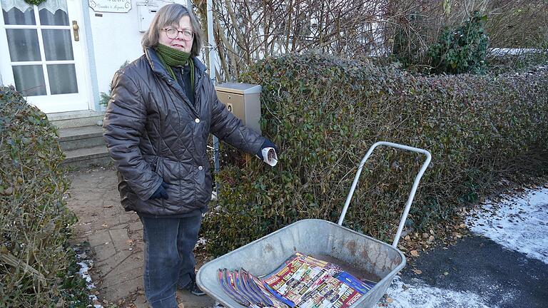 Die Stettenerin Helene Sauer kommt beim Prospekteaustragen viel unter die Leute. Die Stettenerin Helene Sauer kommt beim Prospekteaustragen viel unter die Leute.