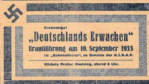 Zu Gunsten der NSDAP: Aus dem Gemündener Anzeiger.