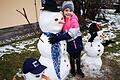 Schneemann bekommt in Oberstreu Gesellschaft