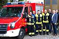 Freuen sich über das neue Fahrzeug für die FFW in Tückelhausen (von links): Stefan Stierhof (Gerätewart), Stadtrat Christian Halbig, Niklas Wolfram (2. Kommandant), Matthias Rucker, Kevin Heß (1. Kommandant), Dietmar Gerst, Bürgermeister Peter Juks, Cornelius Kühne.
