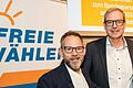 Frank Helmerich (links) könnte der erste unterfränkische Bundestagsabgeordnete der Freien Wähler werden. Das hofft auch der FW-Bezirksvorsitzende Thomas Zöller (rechts).