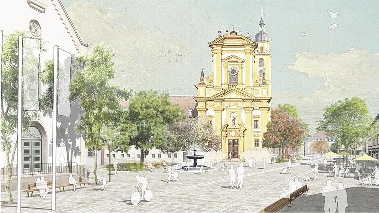 Schöne neue Welt: So stellt sich das Würzburger Stadtplanungsbüro künftig den Bereich vor der evangelischen Stadtkirche in der Kaiserstraße vor.