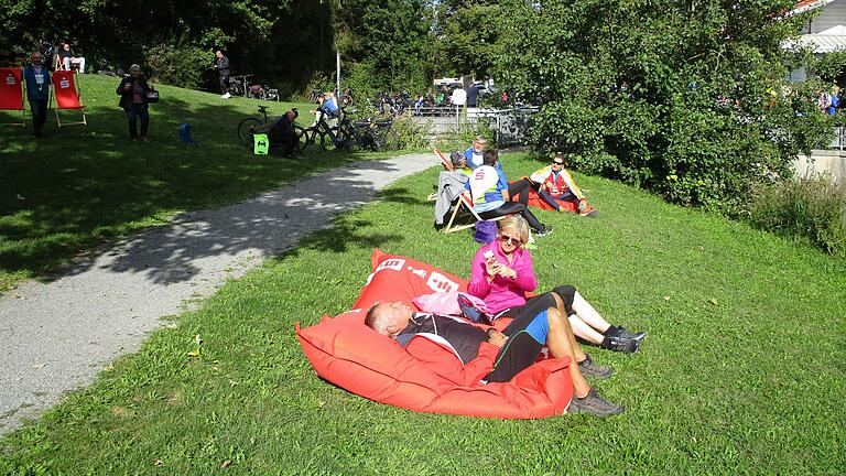Glücklich im Ziel am Naturbadesee Arnstein.