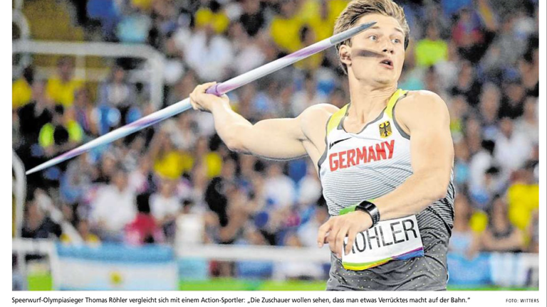 Olympiasieger Thomas Röhler aus der Zeitung vom 9.1.2017       -  Den ganz großen Wurf von Thomas Röhler zum Olympiasieg in Rio durften Leser der Main-Post in einer Woche gleich zweimal gleichlautend ganz groß nachlesen. Die Sportredaktion entschuldigt sich für die doppelte Veröffentlichung.