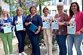 Das Foto zeigt die stellvertretende Landrätin Eva Böhm (Zweite von links) zusammen mit dem Organisationsteam (von links): Andrea Helm-Koch (Diakonisches Werk Bad Neustadt), Johanna Dietz (Caritasverband Rhön-Grabfeld), Sabine Wenzel-Geier (Pflegestützpunkt), Martina Heinrich (Lokale Allianz für Menschen mit Demenz), Selina Pfülb (Fachstelle für Senioren und Menschen mit Behinderung)