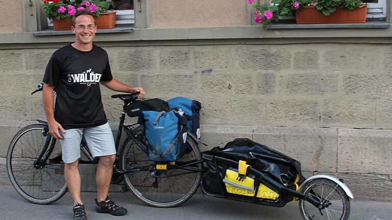 Geocacher Daniel Pflieger war auf einer zweiwöchigen Tour von Sylt nach Oberstdorf unterwegs, um den längsten Multicache Deutschlands zu lösen. Dabei machte er Station in Stockheim.