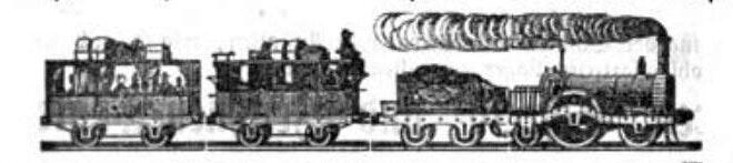 Abbildung einer Eisenbahn im Würzburger Anzeiger 1854. Abbildung einer Eisenbahn im Würzburger Anzeiger 1854.