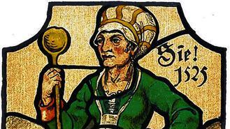 Glasfenster „Sie!“ von Heinz Schiestl: Stachel-Wirtin Darstellung von 1525. Glasfenster „Sie!“ von Heinz Schiestl: Stachel-Wirtin Darstellung von 1525.