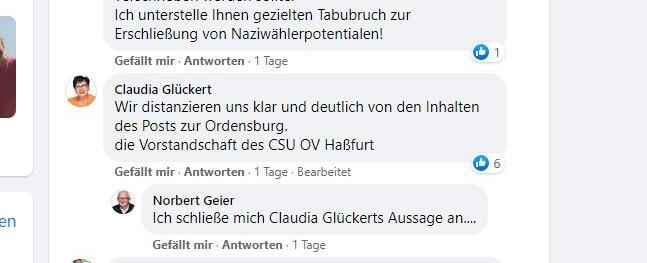 Die Kritik an Volker Ortloffs Post war so heftig, dass sich auch die Spitze der Haßfurter CSU von seiner Wortwahl distanzierte.