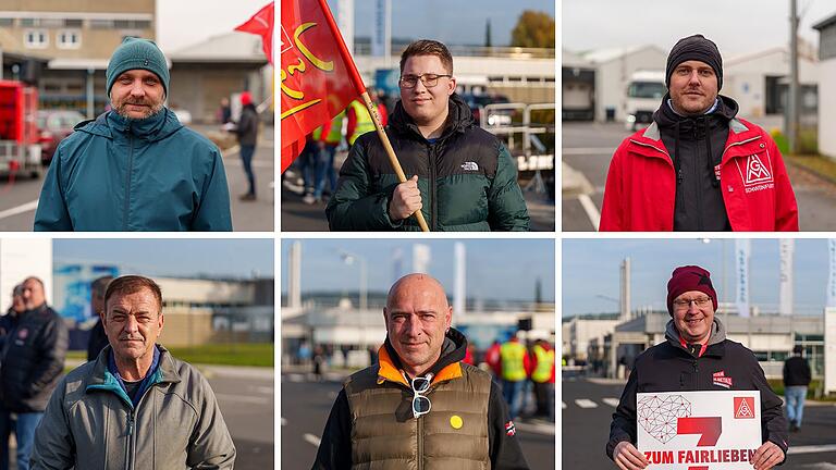 Sechs Beschäftigte aus der Metall- und Elektroindustrie aus Bad Neustadt und Mellrichstadt berichten, warum sie an den Warnstreiks der IG Metall Teilgenommen haben. Sechs Beschäftigte aus der Metall- und Elektroindustrie aus Bad Neustadt und Mellrichstadt berichten, warum sie an den Warnstreiks der IG Metall Teilgenommen haben.