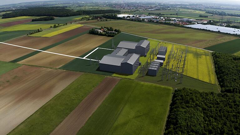 So soll der Konverter bei Bergrheinfeld (Lkr. Schweinfurt) aussehen, der den im SuedLink ankommenden Gleichstrom in Wechselstrom umwandelt.