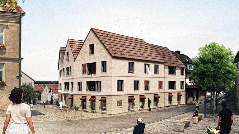 Der erste Preis beim Architektenwettbewerb ging an das Münchner Büro Benkert Schäfer Architekten. Dieser Entwurf passt sich sehr gut an die Bebauung auf dem Marktplatz an.       -  Der erste Preis beim Architektenwettbewerb ging an das Münchner Büro Benkert Schäfer Architekten. Dieser Entwurf passt sich sehr gut an die Bebauung auf dem Marktplatz an.