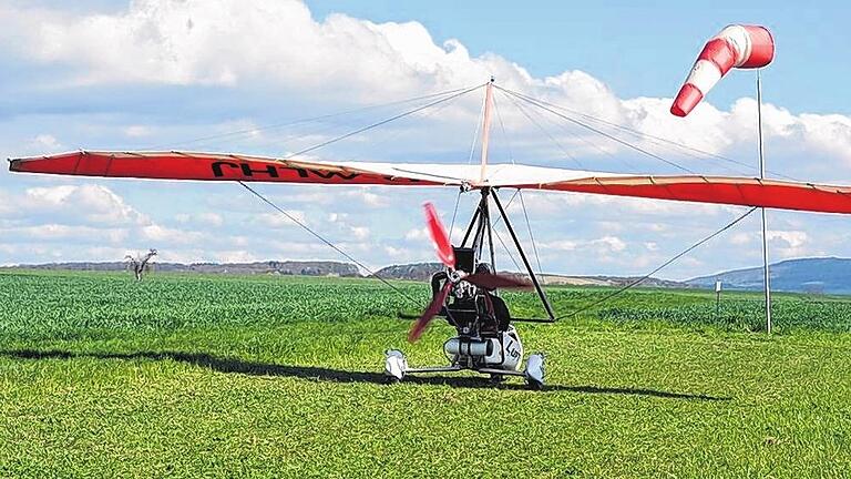 Abflugbereit: der Ultraleichtflieger von Patrick Hagedorn.