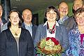 Inge Albert und ihre Unterstützer (von links): Robert Neudeck, Martin Geßner (beide Öko-Kreis), Monika Poracky (SPD), Werner Herrbach (FW), Inge Albert, Bundestagsabgeordneter Bernd Rützel (SPD), Landtagsabgeordneter Günther Felbinger (FW), Hiltrud Zadra und Landrat Thomas Schiebel (beide FW).