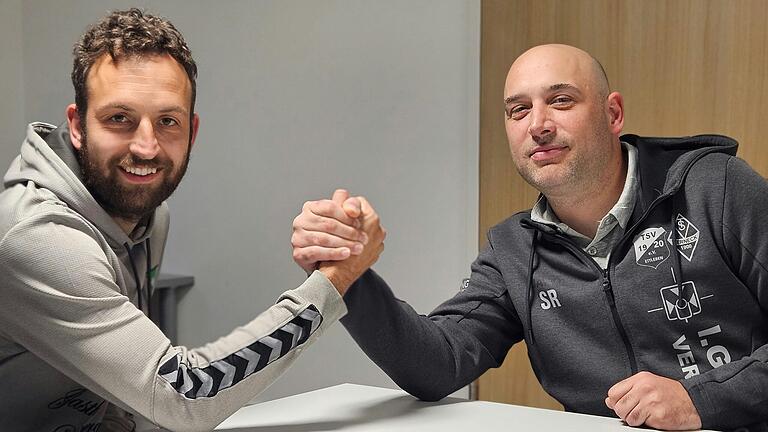 Kräftemessen der Trainer vor dem Pokalfinale: Simon Müller (SV-DJK Oberschwarzach, links) und Stefan Riegler (TSV Ettleben).