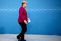 Gremiensitzungen der Bundesparteien       -  CDU-Kanzlerin Angela Merkel: Drei einfache Parteimitglieder haben auf dem CDU-Parteitag eine Gegenkandidatur gegen die Vorsitzende angekündigt.