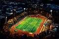 Aufnahme eines Fußballspiels des FC 05 Schweinfurt im Sachs-Stadion mit einer Drohne.