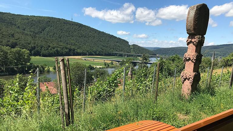 Blick auf die linksmainische Seite von Gemünden, wo womöglich einst Sand und Kies abgebaut werden könnte.