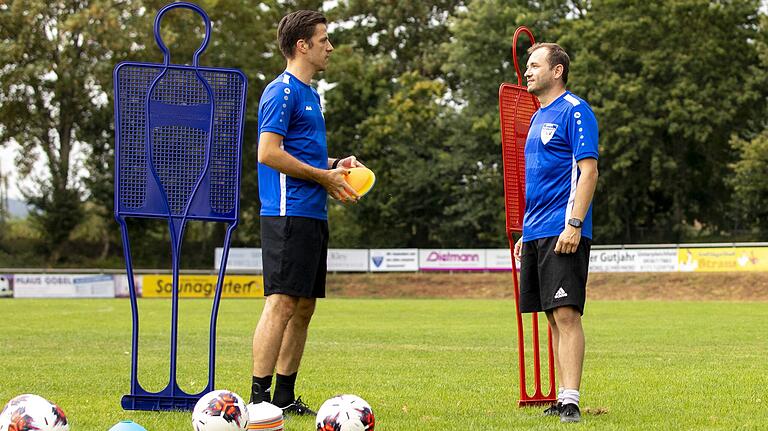 Unterpleichfelds Trainer Thomas Redelberger (rechts) und Co-Trainer Andreas Zehner. Unterpleichfelds Trainer Thomas Redelberger (rechts) und Co-Trainer Andreas Zehner.