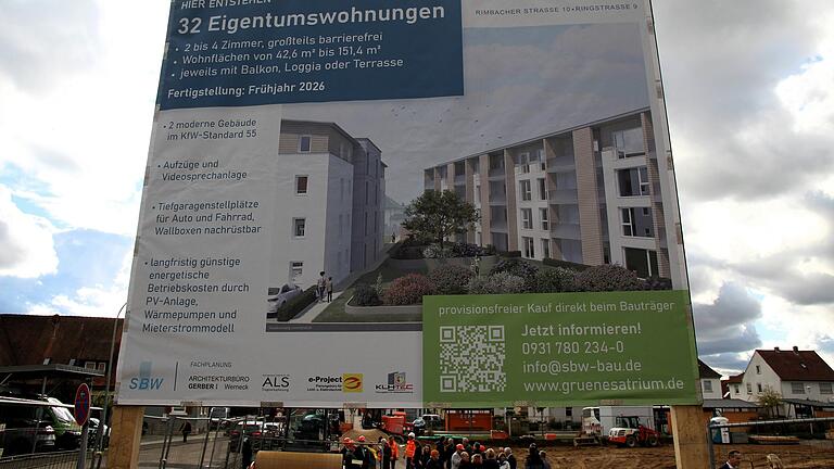 Das große Plakat zeigt, wie die beiden großen Häuser aussehen sollen. Das große Plakat zeigt, wie die beiden großen Häuser aussehen sollen.