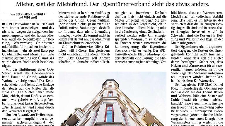 Main-Post 15.7.19: CO2-Preis...       -  Zur Überschrift eine weitere Frage in der Unterzeile. Das ist etwas viel. Gewiss hätte es auch Überschriften gegeben nicht nicht fragen. Trotzdem erklärt die Unterzeile das Fragezeichen in der Überschrift, gibt aber keine Antwort. Main-Post Titel vom 15.7.19