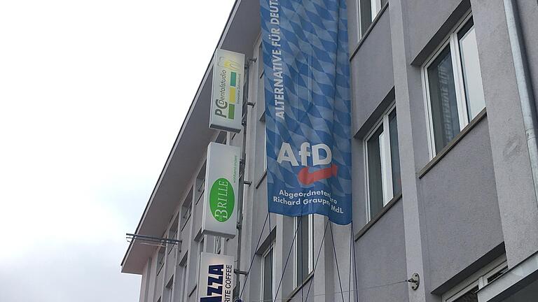 Das AfD-Wahlkreisbüro des Landtagsabgeordneten Richard Graupner in Schweinfurt am Georg-Wichtermann-Platz.